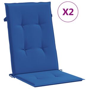 vidaXL Stolsdynor 2 st kungsbl&aring; 120x50x3 cm tyg