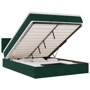 vidaXL Ottoman s&auml;ngram med madrass m&ouml;rkgr&ouml;n 140x200 cm sammet