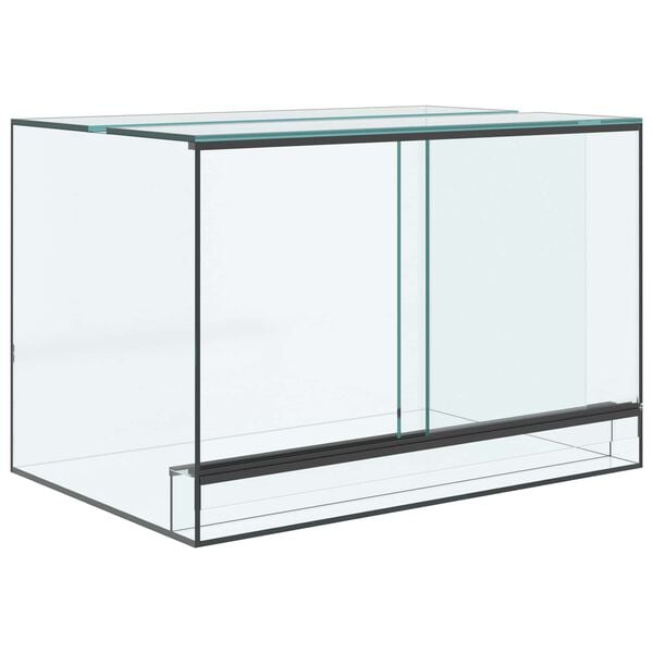 vidaXL Reptil- och amfibiehabitat med lagring Vit 60 x 40 x 40 cm Glas
