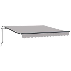 vidaXL Utf&auml;llbar markis Ljusgr&aring; 300 x 250 cm Duk och Aluminium