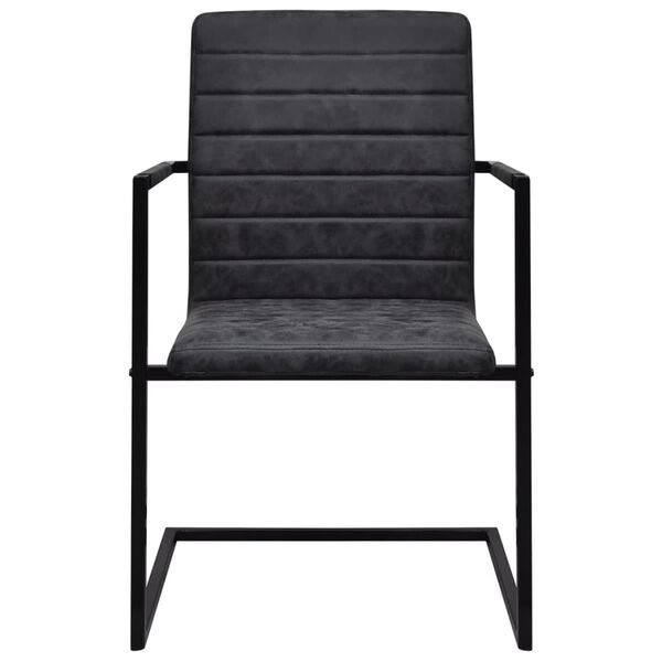 vidaXL Fribärande matstolar 4 st svart konstläder