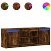 vidaXL Tv-b&auml;nk med LEDs r&ouml;kf&auml;rgad ek 139,5x34x50 cm konstruerat tr&auml;