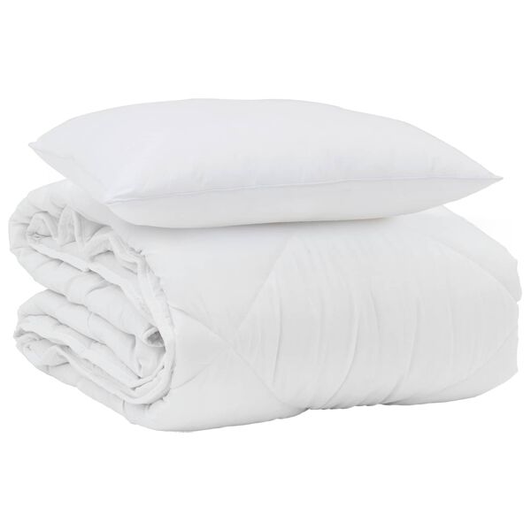 vidaXL Sommar Duvet med kudde 2 pcs Vit Mikrofiber
