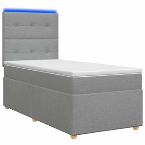 vidaXL Kontinentals&auml;ng med madrass Ljusgr&aring; 80 x 200 cm Tyg