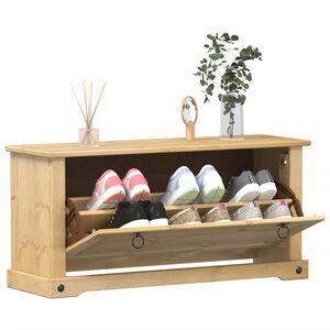 vidaXL Skosk&aring;p Corona 99x32x47 cm massiv furu