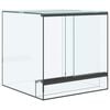 vidaXL Reptil- och amfibiehabitat med lagring Vit 30 x 30 x 30 cm Glas
