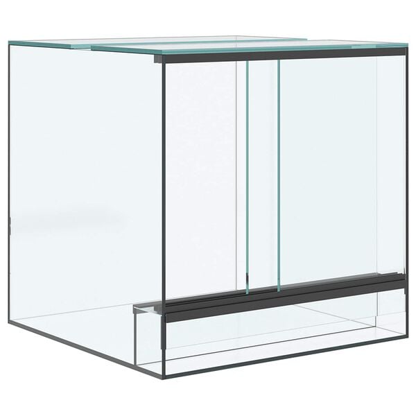 vidaXL Reptil- och amfibiehabitat med lagring Vit 30 x 30 x 30 cm Glas