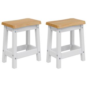 vidaXL Barpall EKAI 2 st Vit 40 x 29 x 45,5 cm Massiv furu