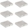 vidaXL Stolphattar pyramid 6 st galvaniserad metall 101x101 mm