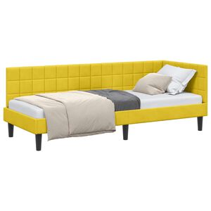 vidaXL H&ouml;rn S&auml;ngram med huvudgavel Gul 80 cm x 200 cm Sammet