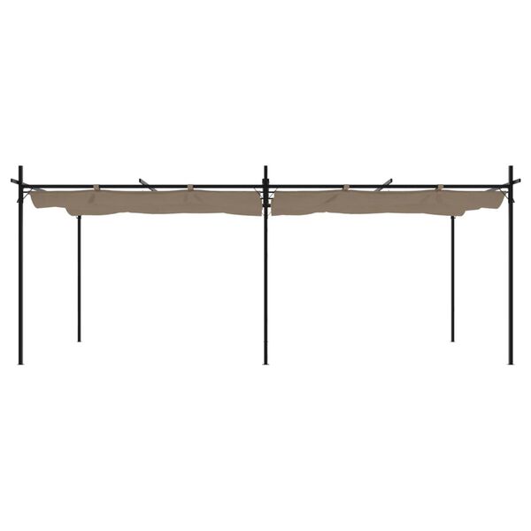 vidaXL Pergola med infällbart tak taupe 589x292x230 cm