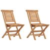 vidaXL Hopf&auml;llbara stolar 2 st 47x63x90 cm massivt tr&auml; i teak