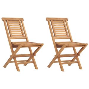 vidaXL Hopf&auml;llbara stolar 2 st 47x63x90 cm massivt tr&auml; i teak