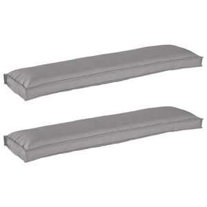 vidaXL Pallkuddset 2 st Oxford Tyg Gr&aring; 150 x 40 x 8 cm