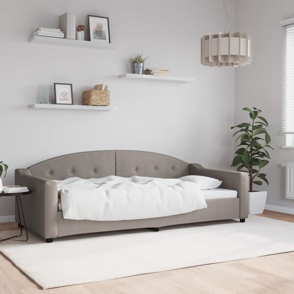 vidaXL Dagb&auml;dd taupe 90x200 cm tyg