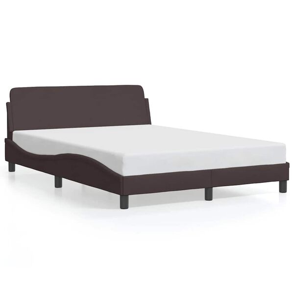 vidaXL Bed Frame "Dover" Dark Brown 140x190 cm Fabric
