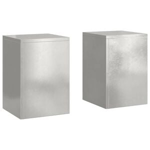 vidaXL V&auml;xtst&auml;ll 2 pcs Silver 24 x 24 x 35 cm Rostfritt st&aring;l