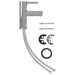 vidaXL Badrumsblandare silver 130x176 mm