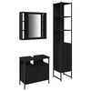vidaXL Badrumsm&ouml;belset 3 st Svart Ek 33 x 33 x 185,5 cm