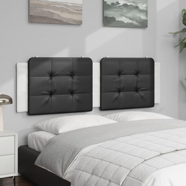 vidaXL Headboard Cushion "Zadar" Black and White 160 cm Faux Leather