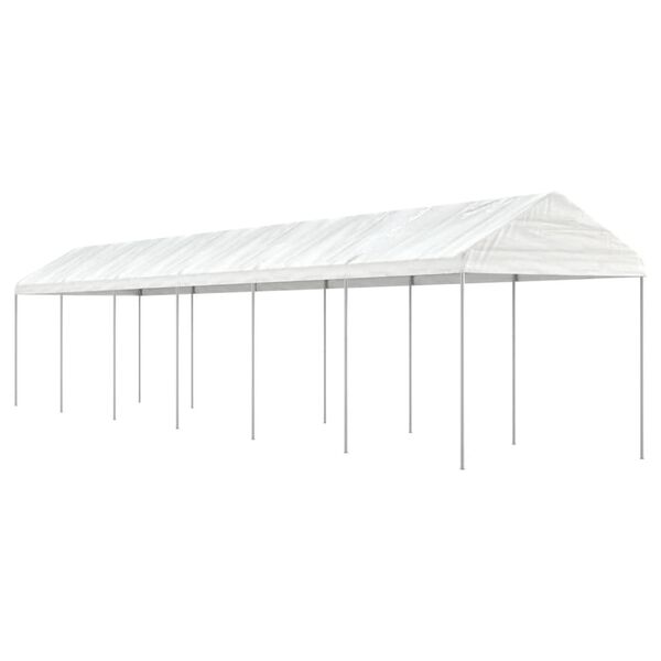 vidaXL Paviljong med tak vit 13,38x2,28x2,69 m polyeten