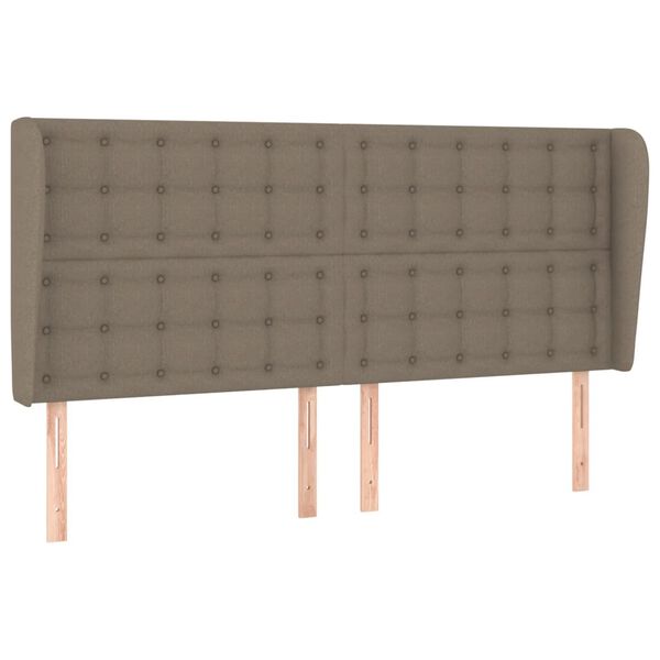 vidaXL S&auml;nggavel med kanter taupe 183x23x118/128 cm tyg