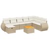 vidaXL Soffgrupp f&ouml;r tr&auml;dg&aring;rden med dynor 9 delar beige konstrotting