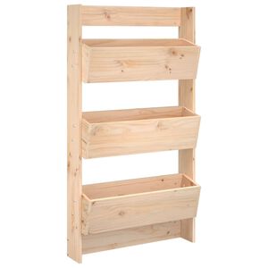vidaXL Odlingsl&aring;da f&ouml;r v&auml;gg 3 niv&aring;er 60x18,5x110 cm massiv furu