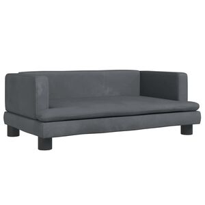 vidaXL Hundb&auml;dd m&ouml;rkgr&aring; 80x45x30 cm sammet