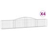 vidaXL Gabioner b&aring;gformade 4 st 400x30x60/80 cm galvaniserat j&auml;rn