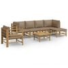 vidaXL Loungegrupp 7 delar taupe dynor bambu