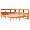 vidaXL Säng med bokhylla utan madrass vaxbrun 140x190cm massiv furu
