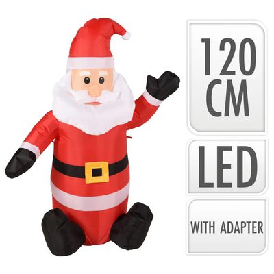 Ambiance Uppblåsbar jultomte LED 120 cm