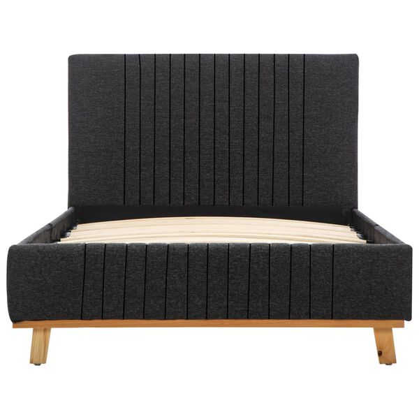 vidaXL Sängram mörkgrå tyg 100x200 cm