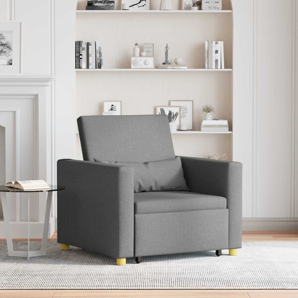 vidaXL Utdragbar soffbed enkel med hjul M&ouml;rkgr&aring; 90 x 165 x 87 cm tyg