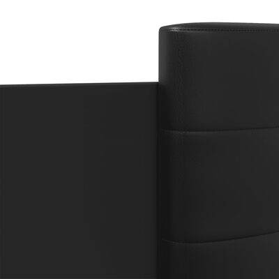 vidaXL Sängram med huvudgavel och LEDs svart 140x190 cm