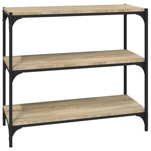 vidaXL Bokhylla sonoma-ek 80x33x70,5 cm konstruerat tr&auml; och st&aring;l