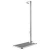 vidaXL Tr&auml;dg&aring;rdsdusch med gr&aring;tt golv 220 cm rostfritt st&aring;l