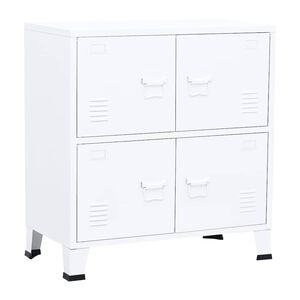 vidaXL Industriellt f&ouml;rvaringssk&aring;p vit 75x40x80 cm st&aring;l