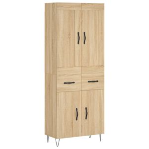 vidaXL H&ouml;gsk&aring;p sonoma-ek 69,5x34x180 cm konstruerat tr&auml;