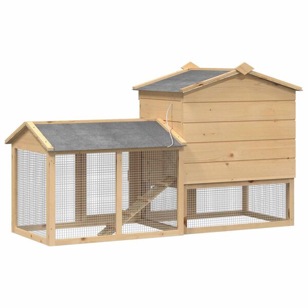 vidaXL Hönsgård 2 pcs Brun Massiv furu