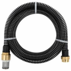 vidaXL Sugslang med kopplingar m&auml;ssing svart 1,1" 3 m PVC