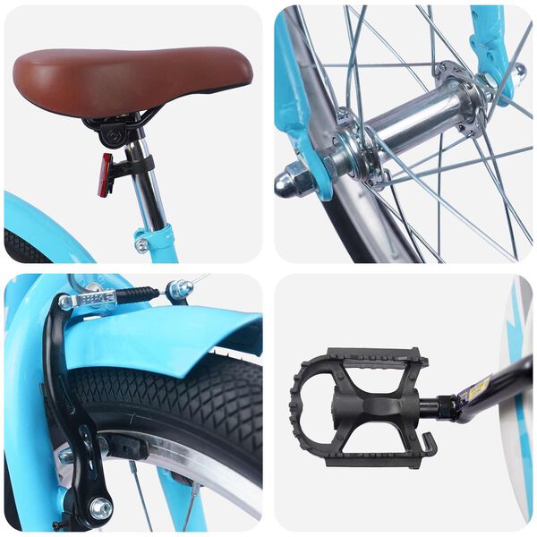 vidaXL Barncykel 18 Tum f&ouml;r 5-7 &aring;r gamla Ljusbl&aring;