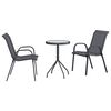vidaXL Tr&auml;dg&aring;rds Bistro Set 3 st Gr&aring; St&aring;l