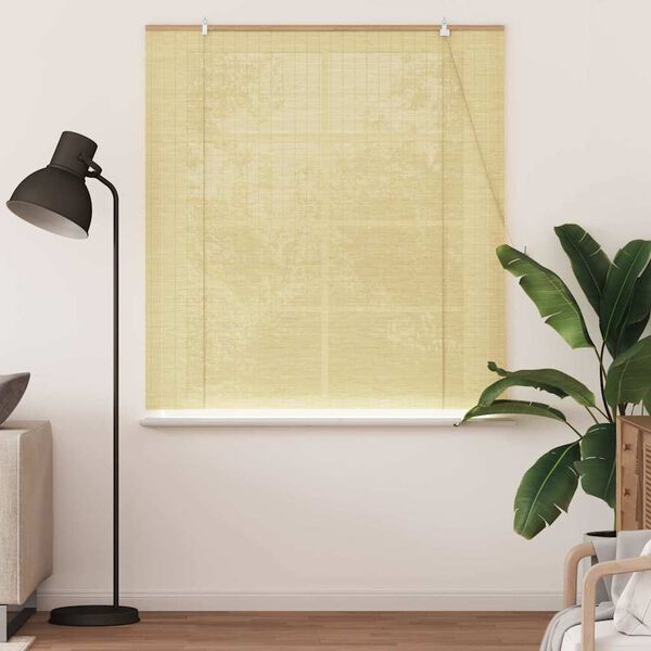 vidaXL Rullgardin med gardiner Natur 140 x 160 cm Bambu