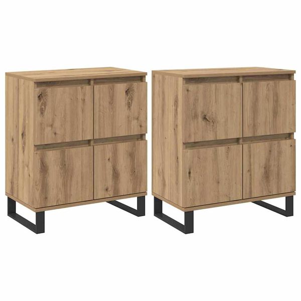 vidaXL Sideboard 2 pcs Artisan Ek 60 x 35 x 70 cm