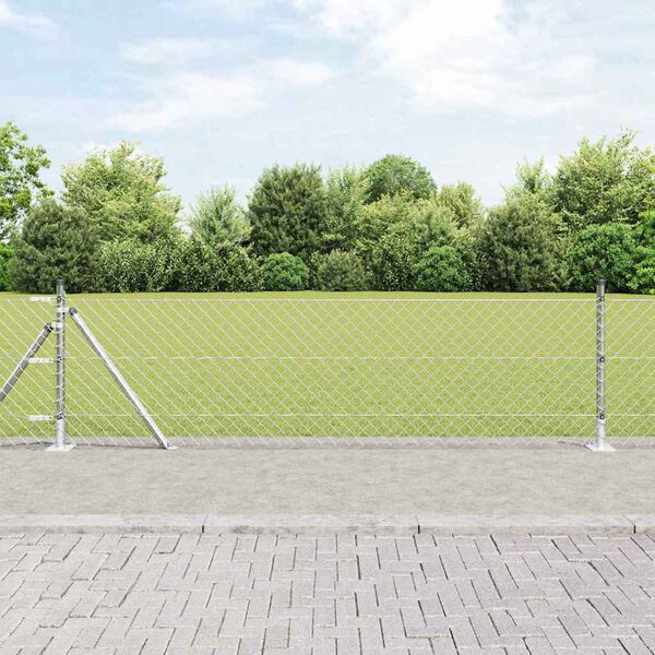vidaXL St&auml;ngselstolpe Silver 25 x 0,4 m (60 x 60 mm n&auml;t) St&aring;l