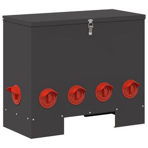 vidaXL H&ouml;nsfodertr&aring;g Svart 60,5 x 29 x 51 cm 25 kg Kallvalsat St&aring;l