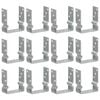 vidaXL Staketankare 12 st silver 12x6x15 cm galvaniserat st&aring;l