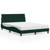 vidaXL Bed with Mattress "Hanko" Dark Green 140x200 cm Velvet